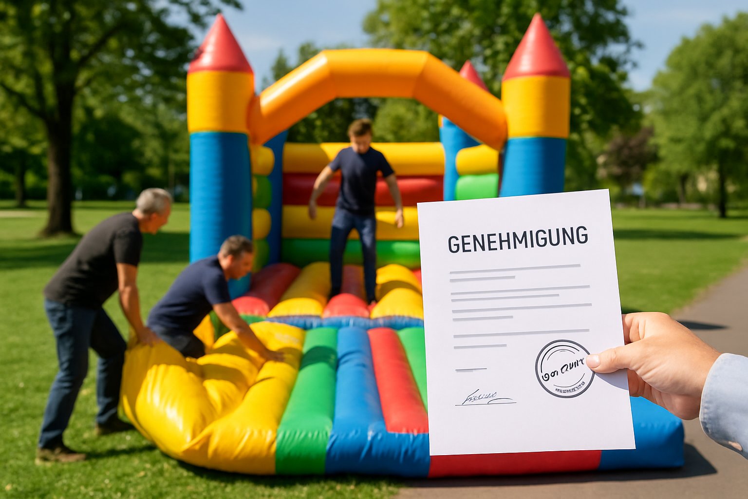 Hüpfburg aufstellen: Genehmigung und Regeln für Vermieter 1 hüpfburg genehmigung